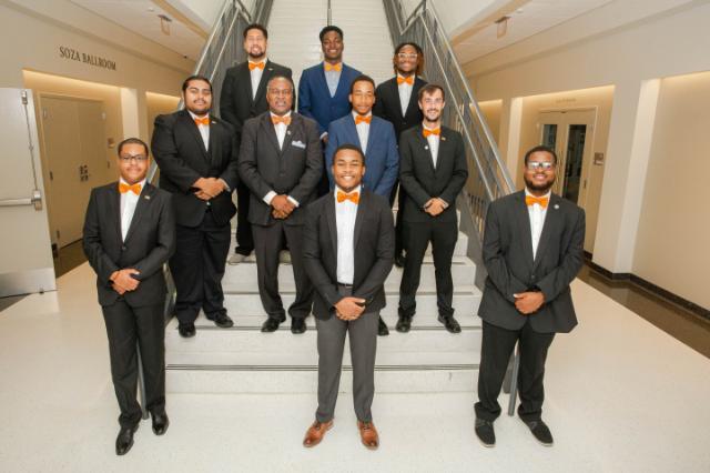 L to R First row: Jonathan Brooks, Jaylen Fedderman, Brian Hobbs Second row: Joshua Ayala, Dr. Maurice Carter, Gregory Harris, Daniel Easter Third row: Da’Ron Harvey, Deon Hansley, Donovan Burns