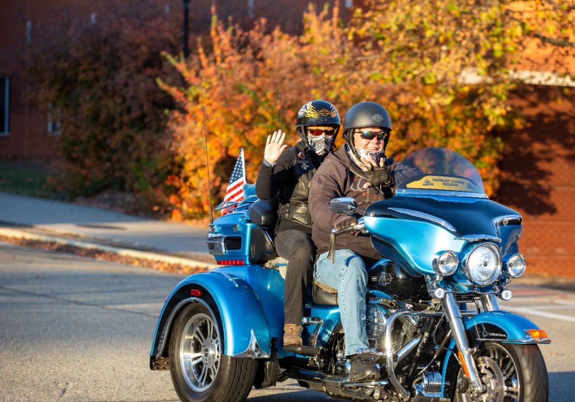 Mark and Allison Kendrick on Mark's motorcycle